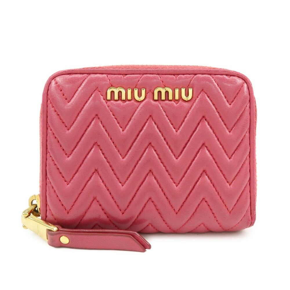 Miu Miu Logo Nappa Leather Coin Purse Pink
